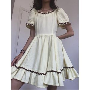 light yellow cottage core dress